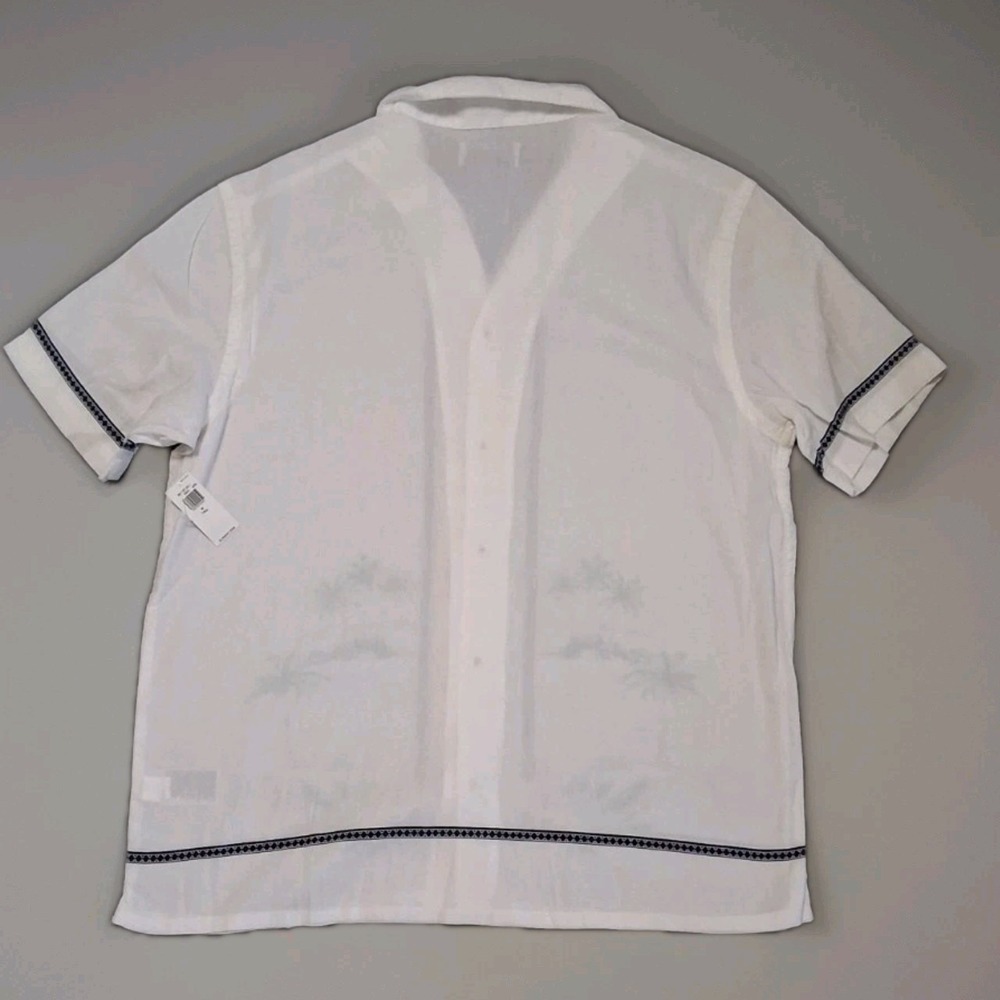Old Navy Mens Size M Tall Short Sleeve Shirt Tropical Palm Print Summer Camp NWT - Picture 4 of 12